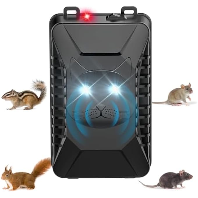 rayihni Marten deterrent car, effective ultrasonic marten repellent with flashing light, marten deterrent connection USB or battery operated, marten protection for engine compartment, car, attic, home, garden - Image 1