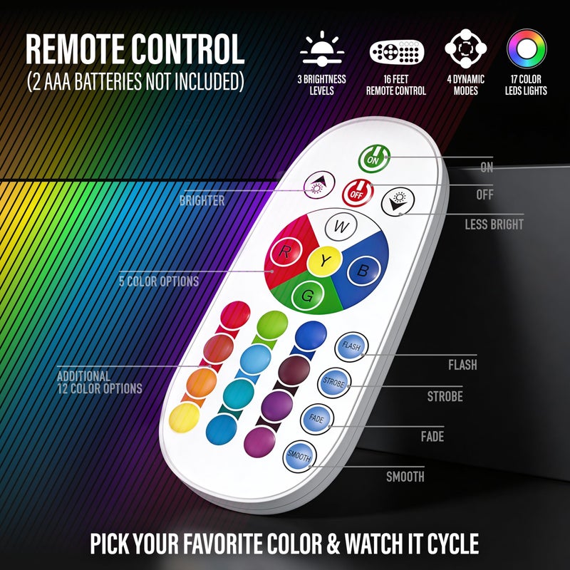 JAMBO 17-Color Changing LED Motion Lamp with Remote, 13" LED Light for Kids Teens and Adults, Night Light Nightlight, Relaxing Magma Lamp for Bedroom Living Room Office Kitchen, Home Decor - Image 2