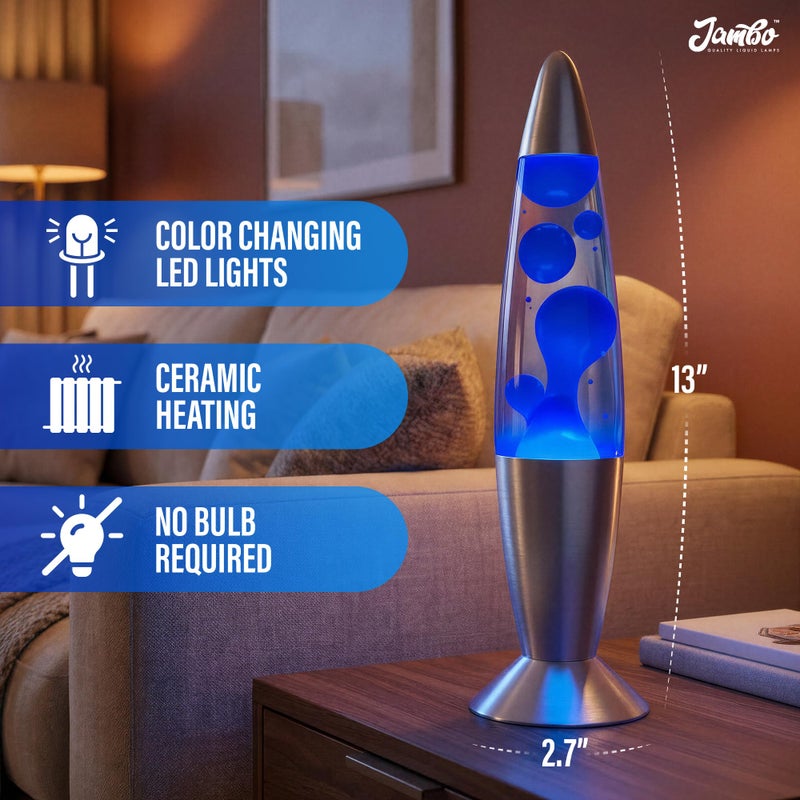 JAMBO 17-Color Changing LED Motion Lamp with Remote, 13" LED Light for Kids Teens and Adults, Night Light Nightlight, Relaxing Magma Lamp for Bedroom Living Room Office Kitchen, Home Decor - Image 4