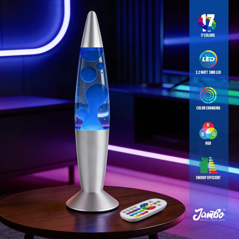 JAMBO 17-Color Changing LED Motion Lamp with Remote, 13" LED Light for Kids Teens and Adults, Night Light Nightlight, Relaxing Magma Lamp for Bedroom Living Room Office Kitchen, Home Decor - Image 3