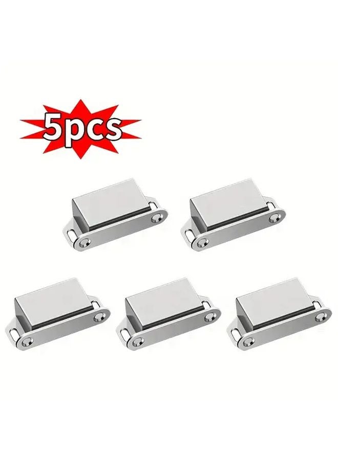 5pcs Heavy Duty Magnetic Door Catch Latch No Drill Installation For Cabinet Wardrobe - Image 1