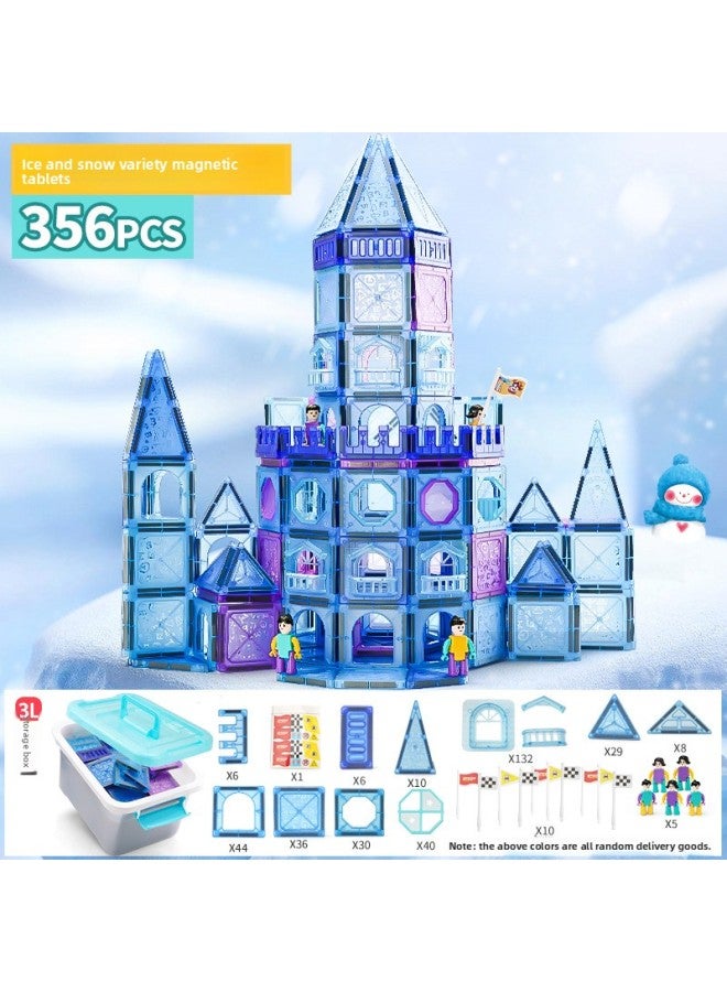 Cross-border Color Window Building Blocks Assembled Magnetic Pieces For Children Smart Magnetic Pipe Building Blocks Assembled Castle Toy Belt Storage
