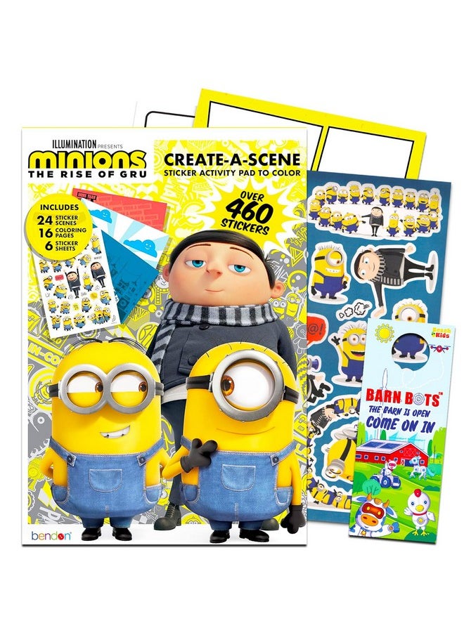 مينيونز كتاب ملصقات Ble Me Minions Create A Scene - حزمة مع كتاب ملصقات Despicable Me Minions مع صفحات التلوين بالإضافة إلى المزيد | كتب ملصقات Minions للأطفال من سن 3 سنوات فما فوق  - Image 1