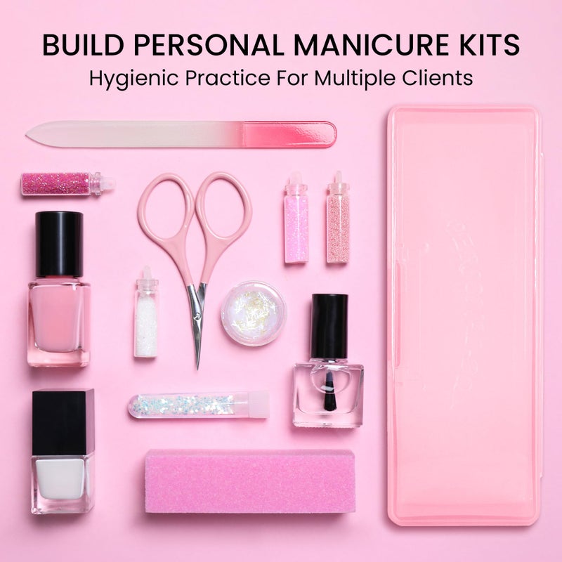 Beauticom Personal Box Storage Case for Professional Manicurist Nails Pedicure (Large Size) (1 Piece, PINK) - Image 5