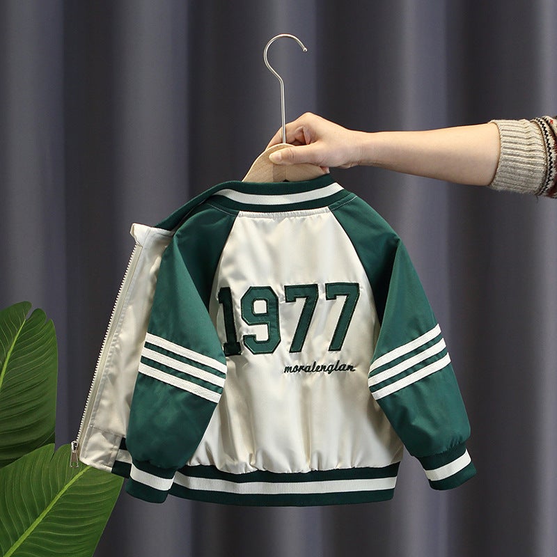 2640 Boys' Coat 2023 New Western Style Baby Spring Cardigan Clothes Children'S Korean Style Baseball Uniform - Image 2