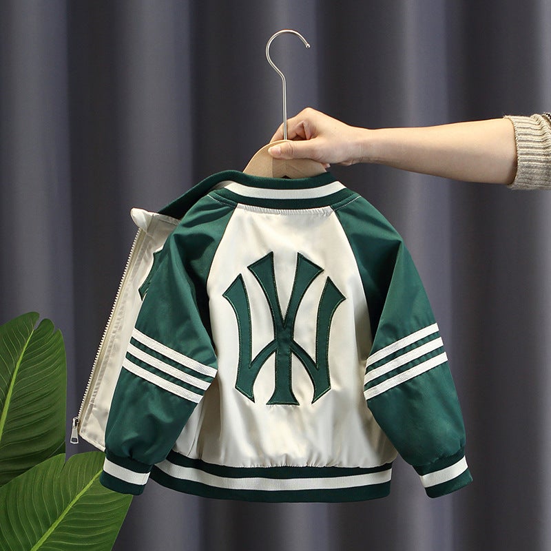 2640 Boys' Coat 2023 New Western Style Baby Spring Cardigan Clothes Children'S Korean Style Baseball Uniform - Image 1