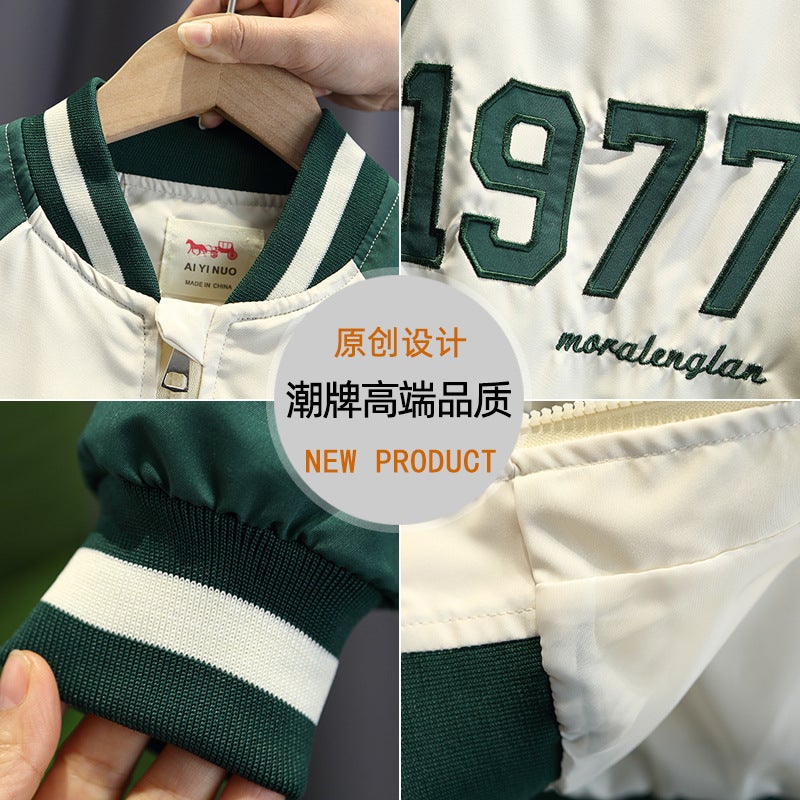 2640 Boys' Coat 2023 New Western Style Baby Spring Cardigan Clothes Children'S Korean Style Baseball Uniform - Image 5