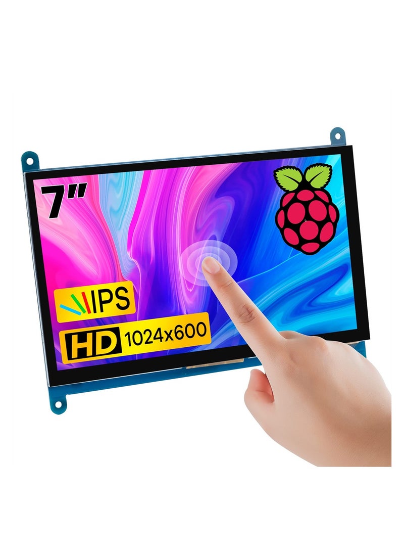 Captaintech 7 Inch HDMI Touch Screen Monitor Portable 1024x600 IPS Display for Raspberry Pi Windows 10 Compatible  - Image 1