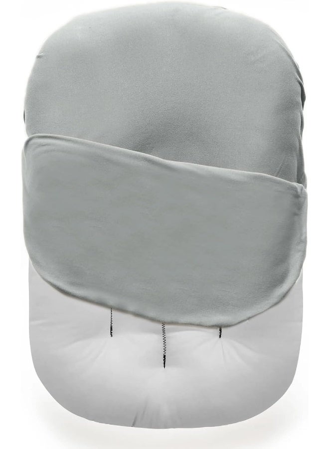 MOZAH Newborn Lounger Cover - Soft Cotton Slipcover Fitting Most Infant Loungers and Baby Nest Loungers (Belgian Grey) - Image 1