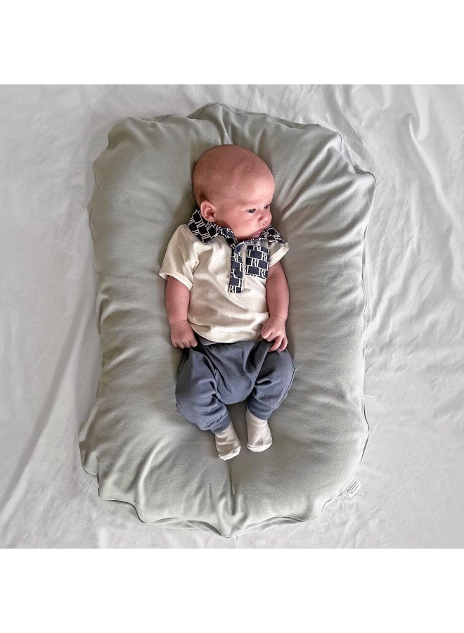 MOZAH Newborn Lounger Cover - Soft Cotton Slipcover Fitting Most Infant Loungers and Baby Nest Loungers (Belgian Grey) - Image 4
