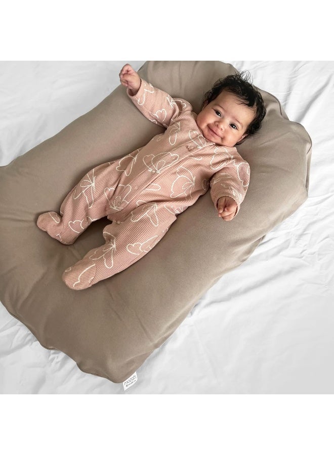MOZAH Newborn Lounger Cover - Soft Cotton Slipcover Fitting Most Infant Loungers and Baby Nest Loungers (Belgian Grey) - Image 5