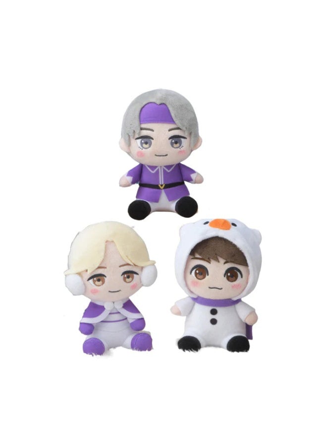 Sega "TinyTAN" "Purple Holidays" MP Sit-Down Plush "Jimin & V & J
