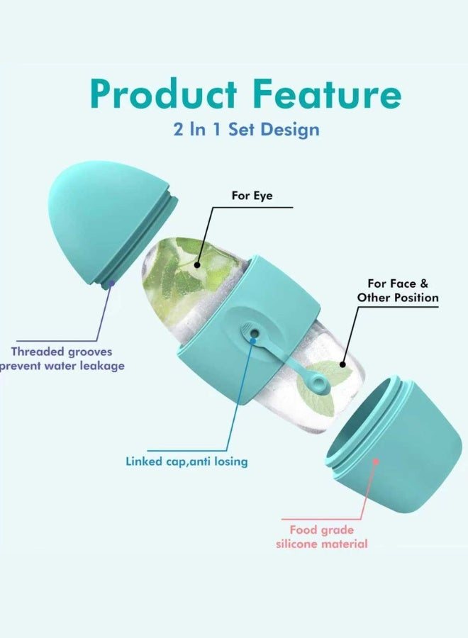 Dual Head Ice Facial Roller - for Puffiness, Dark Circles & Acne - 2 in 1 Leakproof Silicone Face Massager - Cold Therapy for Eye & Body - Skin Care Tool Gift Set for Women & Men (5 Colors) - Image 1