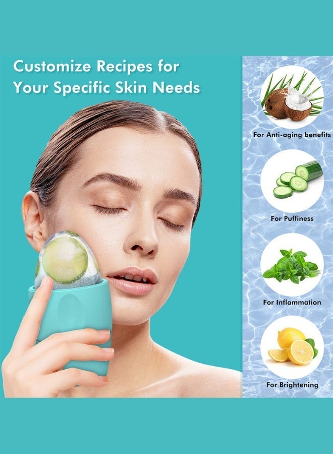 Dual Head Ice Facial Roller - for Puffiness, Dark Circles & Acne - 2 in 1 Leakproof Silicone Face Massager - Cold Therapy for Eye & Body - Skin Care Tool Gift Set for Women & Men (5 Colors) - Image 4