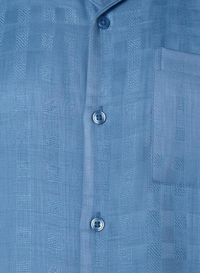 Splash FAV Men Regular Fit Camp Collar Textured Short Sleeves Resort Shirt - Image 4