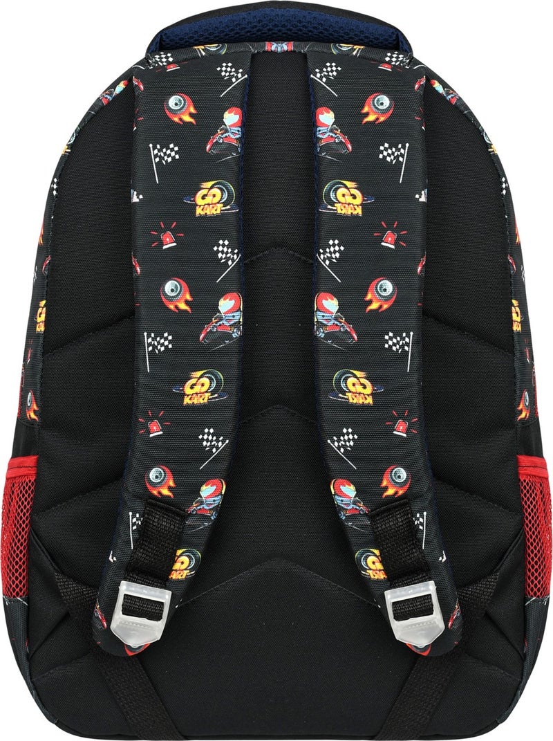 Formula Car Leather Embroidery Patterned Boy Primary School Backpack and Lunch Bag