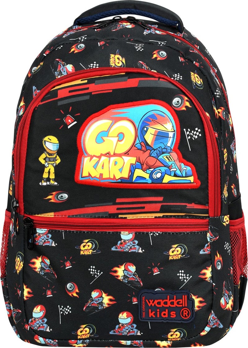 Formula Car Leather Embroidery Patterned Boy Primary School Backpack and Lunch Bag