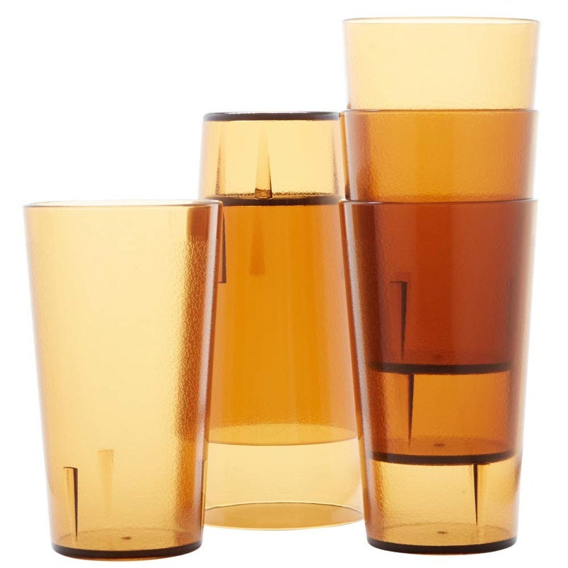 Avant Grub Restaurant Grade  BPA-Free 12oz Amber Plastic Cups 6pk. Super Durable  Break Resistant Drinking Glasses for Cafe  Party  Catering. Reusable  Stackable Tumblers with Textured Grip Design - Image 1