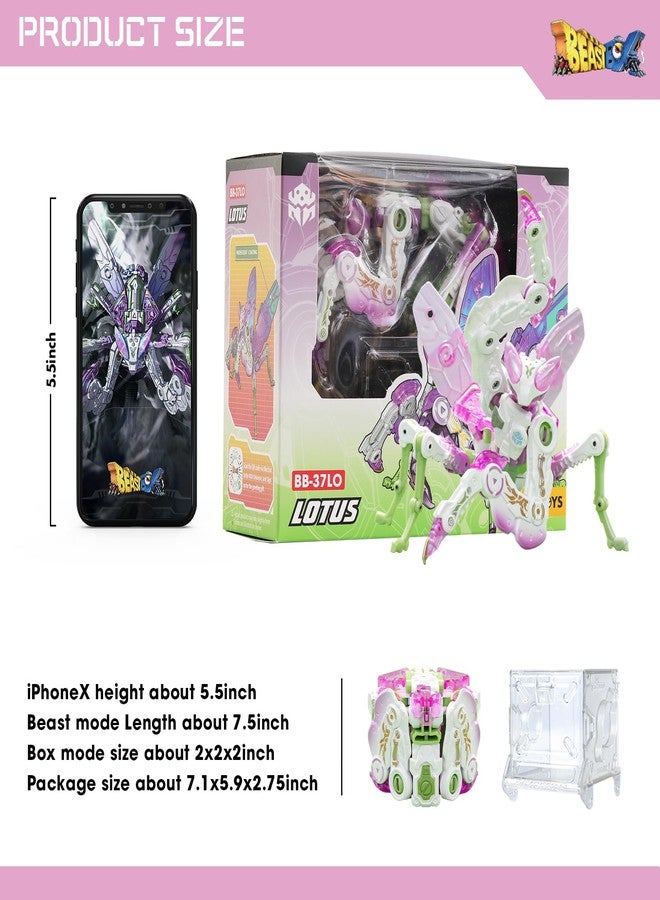 52TOYS BEASTBOX BB-37LO ألعاب التحول لوتس، شخصية عمل، ألعاب تحويل إلى ميكا ومكعب، هدية مثالية لحفلات عيد الميلاد للمراهقين والبالغين، مستوحاة من اليرقة. - Image 3