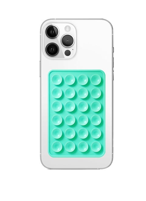 Silicone Phone Sticky Grip, Suction Phone Case Mount for iPhone and Android, Hands-Free Sticky Cell Phone Grip, Mobile Fidget Mirror Holder for Selfies and Videos green lake
