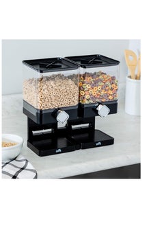 BAIG Plastic Double Barrel Cereal Storage Jar Cereal Dry Food Organizer Bins Storage Boxes Food Dispenser Capacity:‎496 Grams  - Image 3