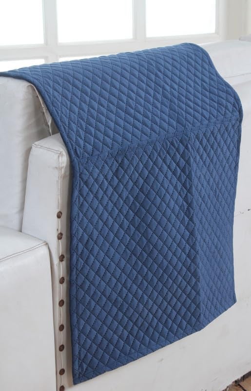 Nendle Latest Quilted Velvet Universal Protector Sofa Cover 3 Seater and 2 Seater|Sofa Cover L Shape 5 Seater Velvet for Living Room with Handle Cover (Navy Blue, Pack of 2) - Image 5