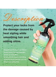 EUNOMIA 200ml Heat Protection Spray for Hair Smoothing Hair and Adding Shine Repair Damaged Hair with Castor Oil Hydrates and Detangles Hair Hydrated and Frizz Free Thermal Protection Spray  - Image 2