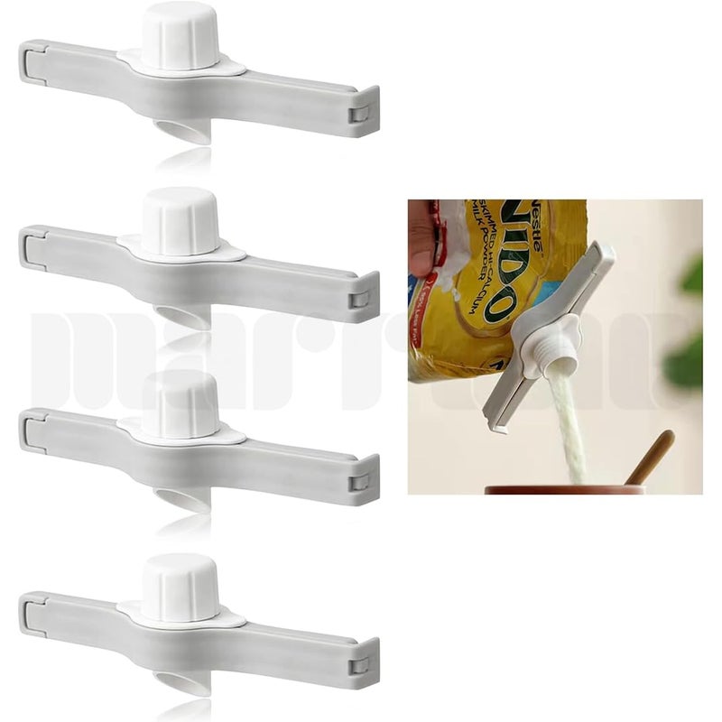 Marrone Sealing Clamp with Pour Spouts Plastic Cap Sealer Clips for Snack and Kitchen Food Storage and Organization Food Snack Seal Bag Sealing Clip Sealer Clamp 4 - Image 1