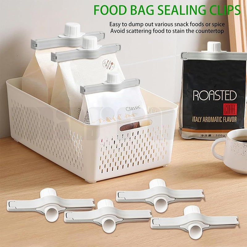 Marrone Sealing Clamp with Pour Spouts Plastic Cap Sealer Clips for Snack and Kitchen Food Storage and Organization Food Snack Seal Bag Sealing Clip Sealer Clamp 4 - Image 4