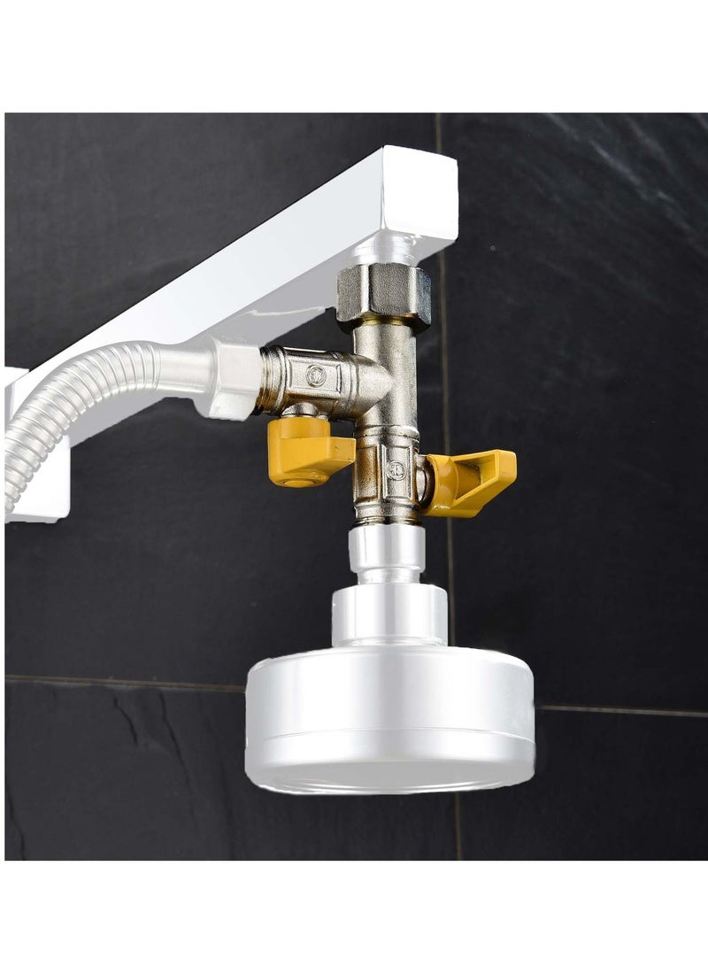 SYOSI Shower Head Diverter Valve, 100% Solid Brass Shower Arm Diverter Valve for Hand Held Showerhead and Fixed Spray Head, G1/2 20mm Diameter 3-Way Bathroom Universal Shower System Replacement Part, DSF009  - Image 1