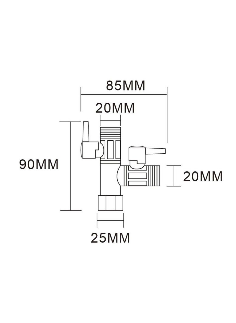 SYOSI Shower Head Diverter Valve, 100% Solid Brass Shower Arm Diverter Valve for Hand Held Showerhead and Fixed Spray Head, G1/2 20mm Diameter 3-Way Bathroom Universal Shower System Replacement Part, DSF009  - Image 5