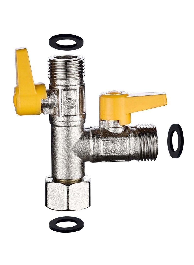 SYOSI Shower Head Diverter Valve, 100% Solid Brass Shower Arm Diverter Valve for Hand Held Showerhead and Fixed Spray Head, G1/2 20mm Diameter 3-Way Bathroom Universal Shower System Replacement Part, DSF009  - Image 2