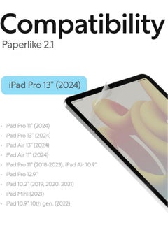 Paperlike 2.1 [2 PACK] for iPad Pro 13 inch (2024) M4 Screen Protector Film Transparent with Paper Texture for Notetaking Sketching Writing Drawing Like on Paper  - Image 2