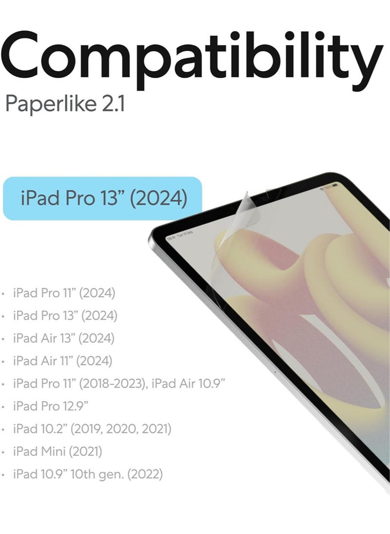 Paperlike - 2.1 [2 PACK] for iPad Pro 13 inch (2024) M4 Screen Protector Film Transparent with Paper Texture for Notetaking Sketching Writing Drawing Like on Paper - Image 1