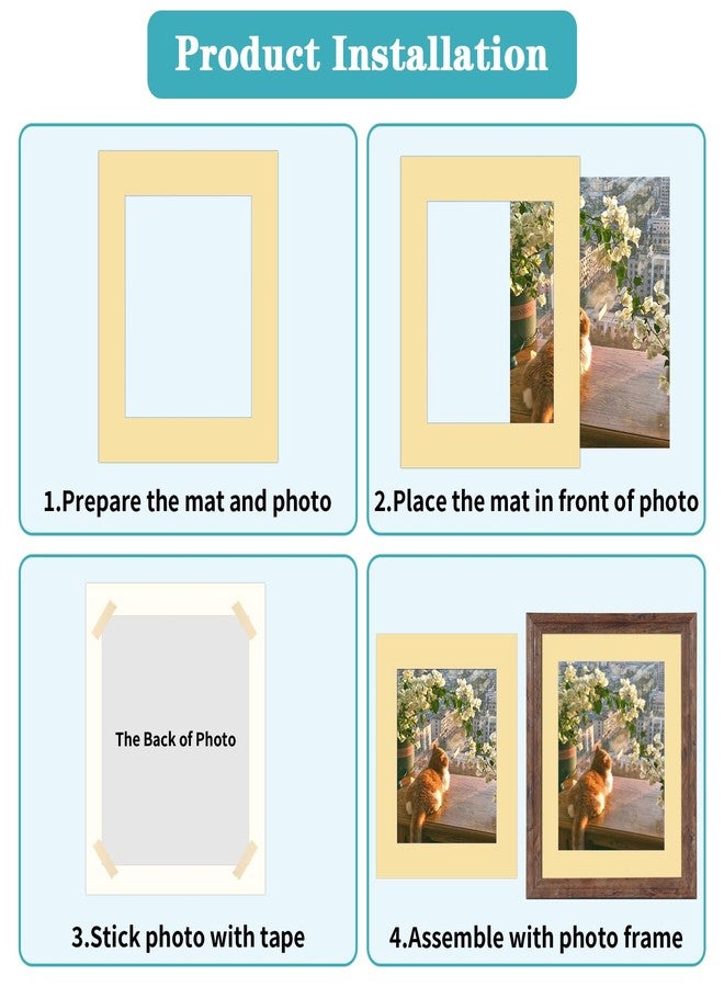 ZBEIVAN 12 Packs Mixed Colors 11x14 Picture Frame Mats for 8x10 Photos, Artworks and Prints, White Core Bevel Cut Frame Mattes - Image 4