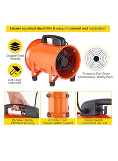 Ventilator 10 Inch Portable Propeller Ventilator Air Axial Metal Blower 2800 Rpm Workshop Ventilation Fan Multifunctional Ventilator Fume Extractor