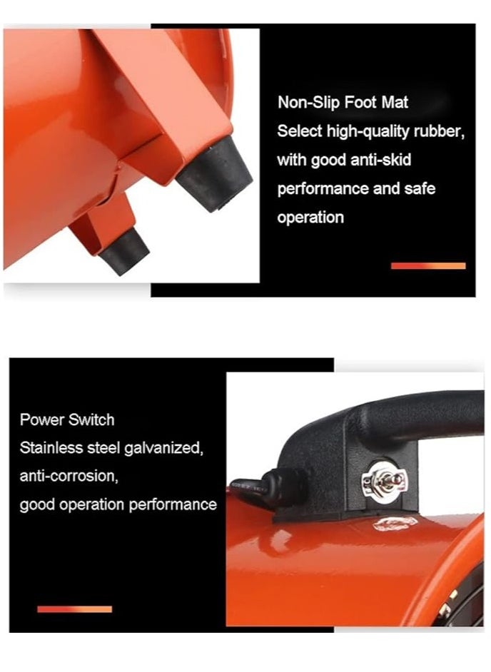 Rohs - Ventilator 10 Inch Portable Propeller Ventilator Air Axial Metal Blower 2800 Rpm Workshop Ventilation Fan Multifunctional Ventilator Fume Extractor - Image 1