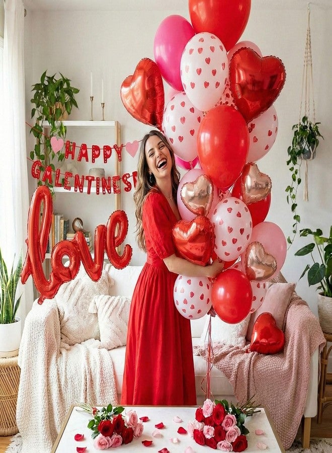 kozee Valentines i loveyou red White balloons - Image 4