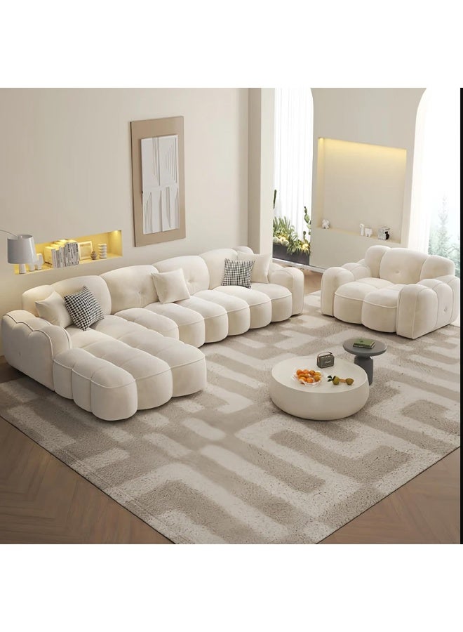 Generic Marshmallow Fabric Sofa  Cozy Overstuffed Design for Your Living Room Comfort  - Image 3