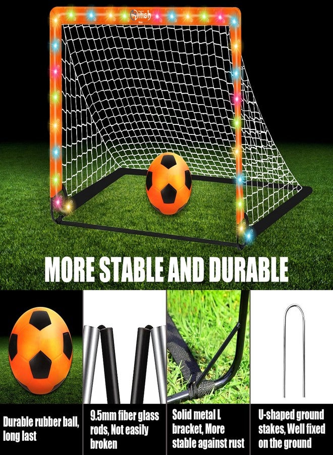 Hitish Kids Soccer Goals Set for Backyard - Portable Pop Up Light Soccer Net for Toddler Age 3-5 6-8 8-10 10-12 and Ball - Youth Target Soccer Games Sports Gift for Outdoor, 4 x3Ft - Image 4