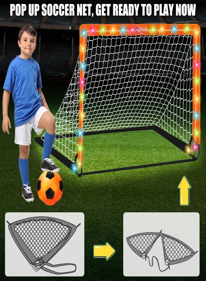 Hitish Kids Soccer Goals Set for Backyard - Portable Pop Up Light Soccer Net for Toddler Age 3-5 6-8 8-10 10-12 and Ball - Youth Target Soccer Games Sports Gift for Outdoor, 4 x3Ft - Image 5