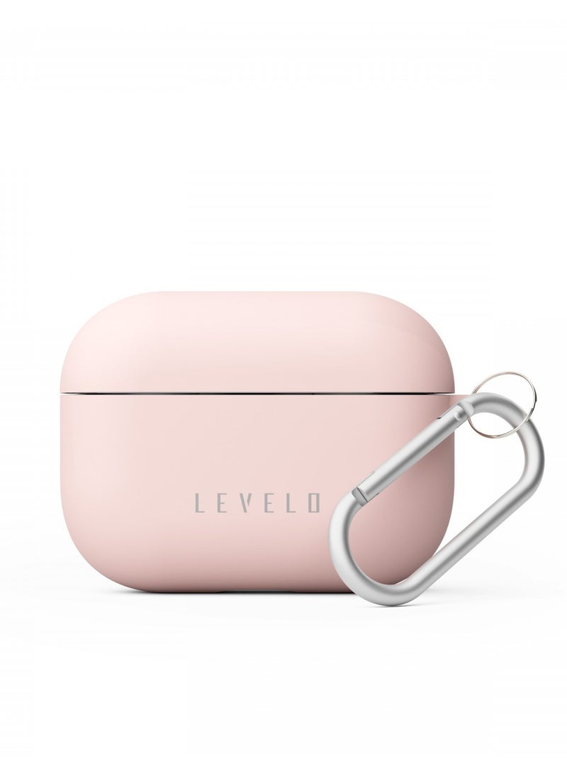 LEVELO Gorra Silicone Airpods Pro Case / Cleanable / Easy Snap-On / Shockproof / Smooth Silicone Feeling / Slim & Thin Design - Pink - Image 1