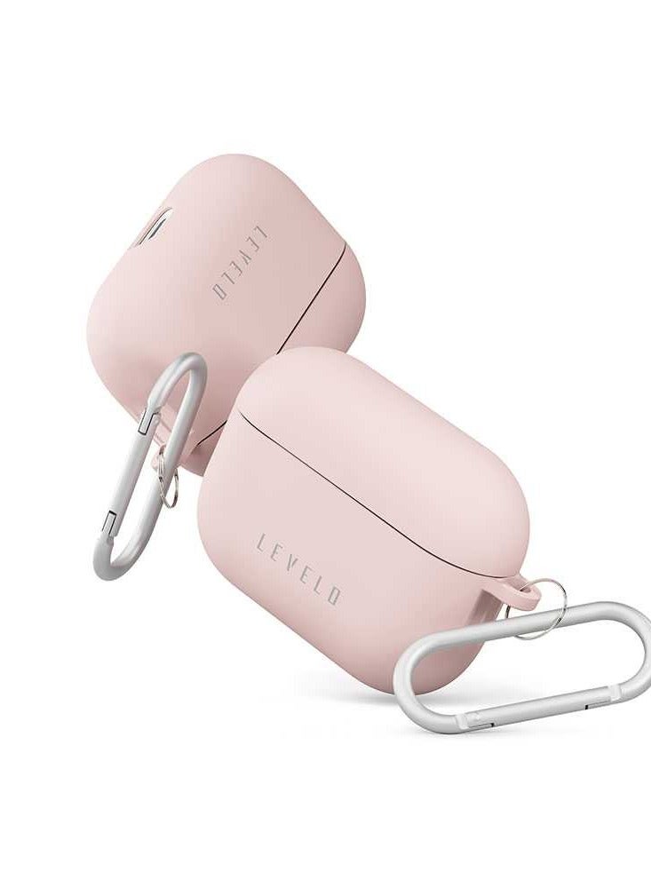LEVELO Gorra Silicone Airpods Pro Case / Cleanable / Easy Snap-On / Shockproof / Smooth Silicone Feeling / Slim & Thin Design - Pink - Image 4