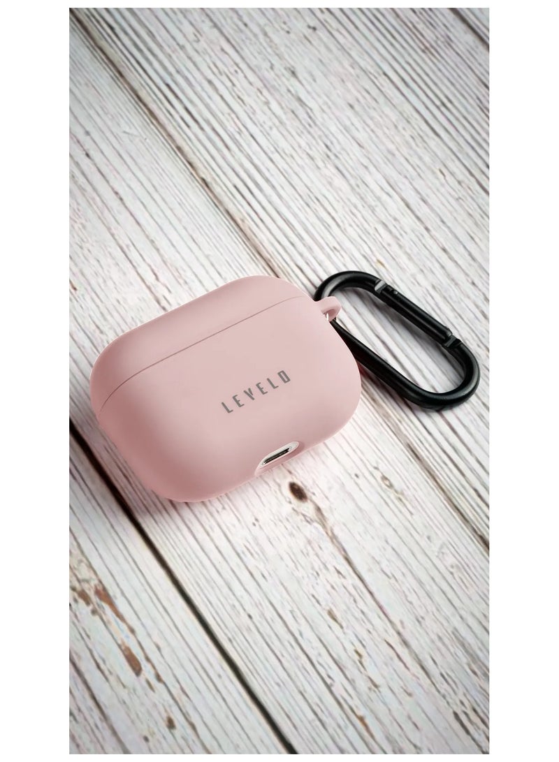 LEVELO Gorra Silicone Airpods Pro Case / Cleanable / Easy Snap-On / Shockproof / Smooth Silicone Feeling / Slim & Thin Design - Pink - Image 5