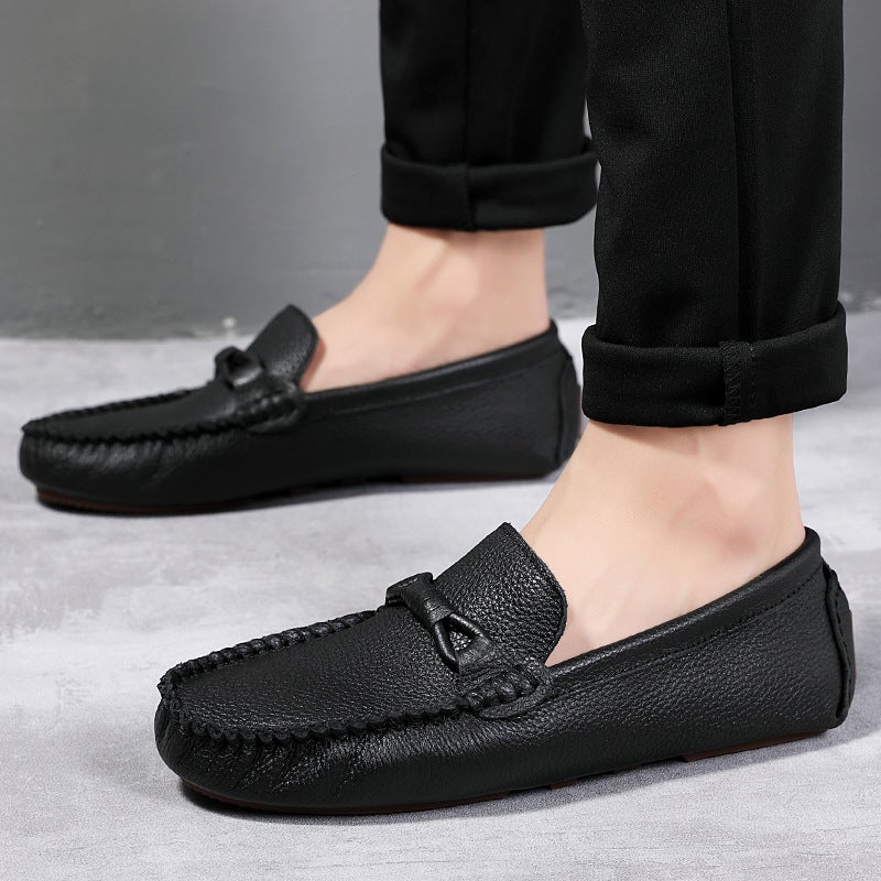 Men's Genuine Leather Loafers Driving Shoes - Image 4