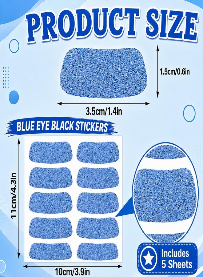 Paminify Blue Hair Glitter Stick and Eye Black Stickers Kit,50 Pcs Waterproof Cheer Glitter Eye Sticker for Football Baseball Soccer Sports,Team Royal Blue Face Body Glitter Spirit Accessories - Image 3