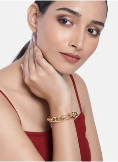 Just Peachy Just Peachy Women's Gold-Plated Chain Bracelet, Elegant & Fashionable Design, Adjustable Length, Premium Quality Plating for Long-Lasting Shine, Perfect for Layering or Wearing Ideal Gift for Her  - Image 2