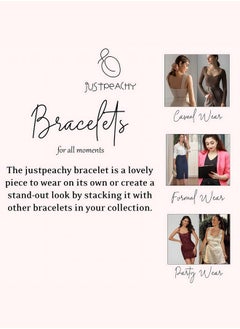 Just Peachy Just Peachy Women's Gold-Plated Chain Bracelet, Elegant & Fashionable Design, Adjustable Length, Premium Quality Plating for Long-Lasting Shine, Perfect for Layering or Wearing Ideal Gift for Her  - Image 5