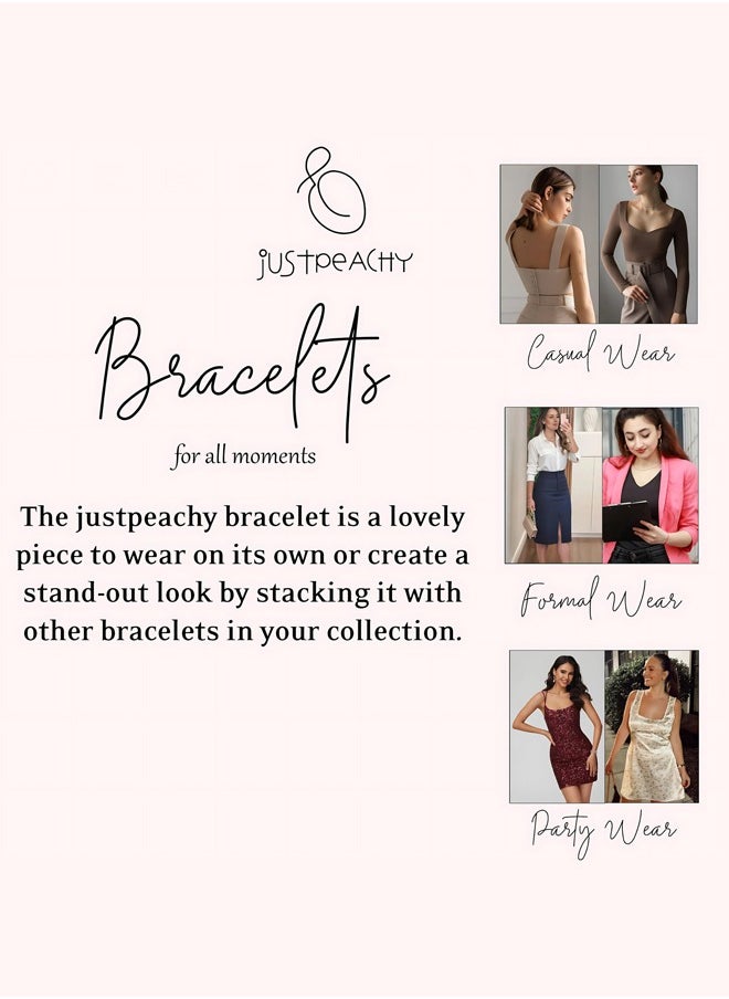Just Peachy Just Peachy Women's Gold-Plated Chain Bracelet, Elegant & Fashionable Design, Adjustable Length, Premium Quality Plating for Long-Lasting Shine, Perfect for Layering or Wearing Ideal Gift for Her  - Image 5
