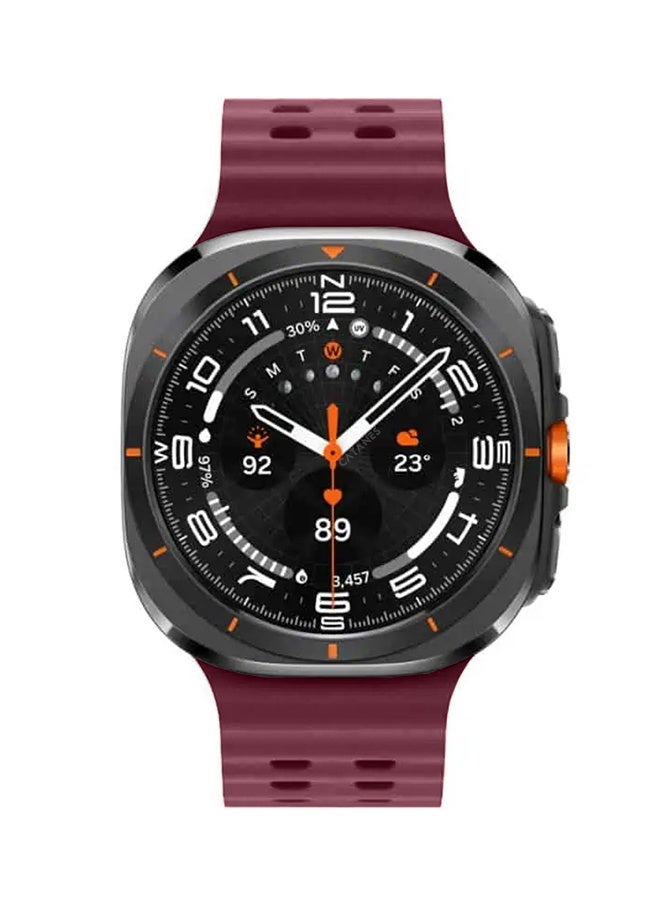 CATANES Strap Silicone Replacement for Samsung Galaxy Watch 8 Ultra Band 47mm, Rugged Soft Ocean Silicone Sport Accessory Fit for Samsung Galaxy Watch Ultra Band Dual Row Hole - Maron - Image 4